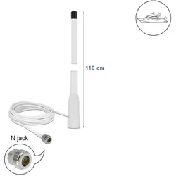 DELOCK WLAN 802.11 Marine Antenne N Buchse 10 dBi 110,5 cm