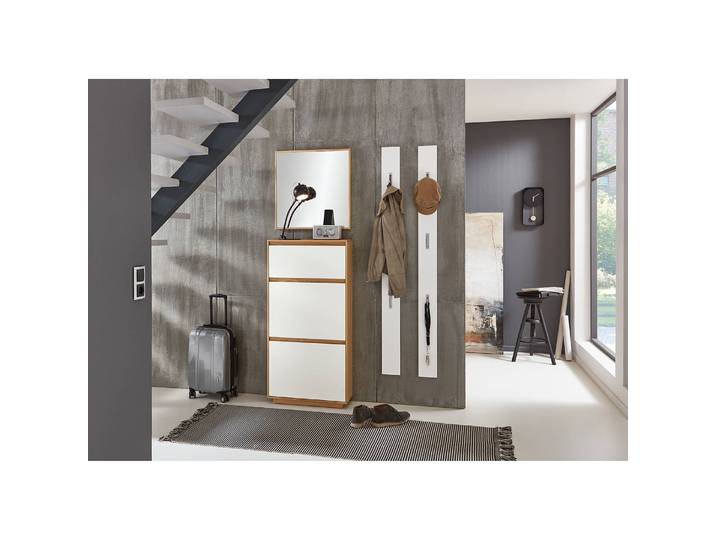 home24 Schoenenkast V100 62cm wit/wit