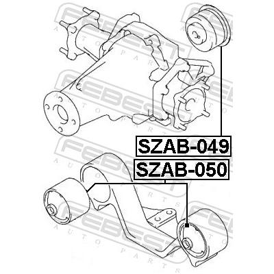 FEBEST Lagerung, Differential SZAB-050 vorne für Suzuki