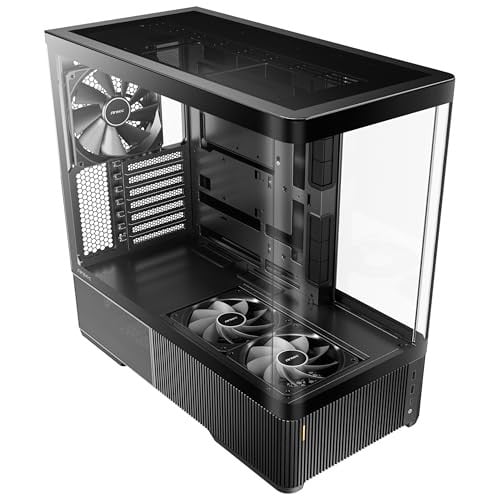 Antec C6 Curve Air Mid-Tower Gaming Case met Panoramisch Gehard Glas en 3 PWM-fans