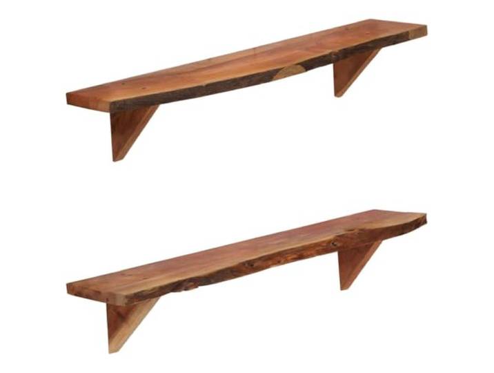 HKTMGDNG Wandregal 2er Set 90x20x18 cm Massivholz Akazie Elegantes Wandboard aus Echtholz bringt rustikalen Charme in Wohnzimmer und Schlafzimmer, ideal für Fotos und Bücher.
