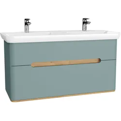 Sento Set 130 cm Waschtisch + Unterschrank 2 Laden Fjordgrün Matt
