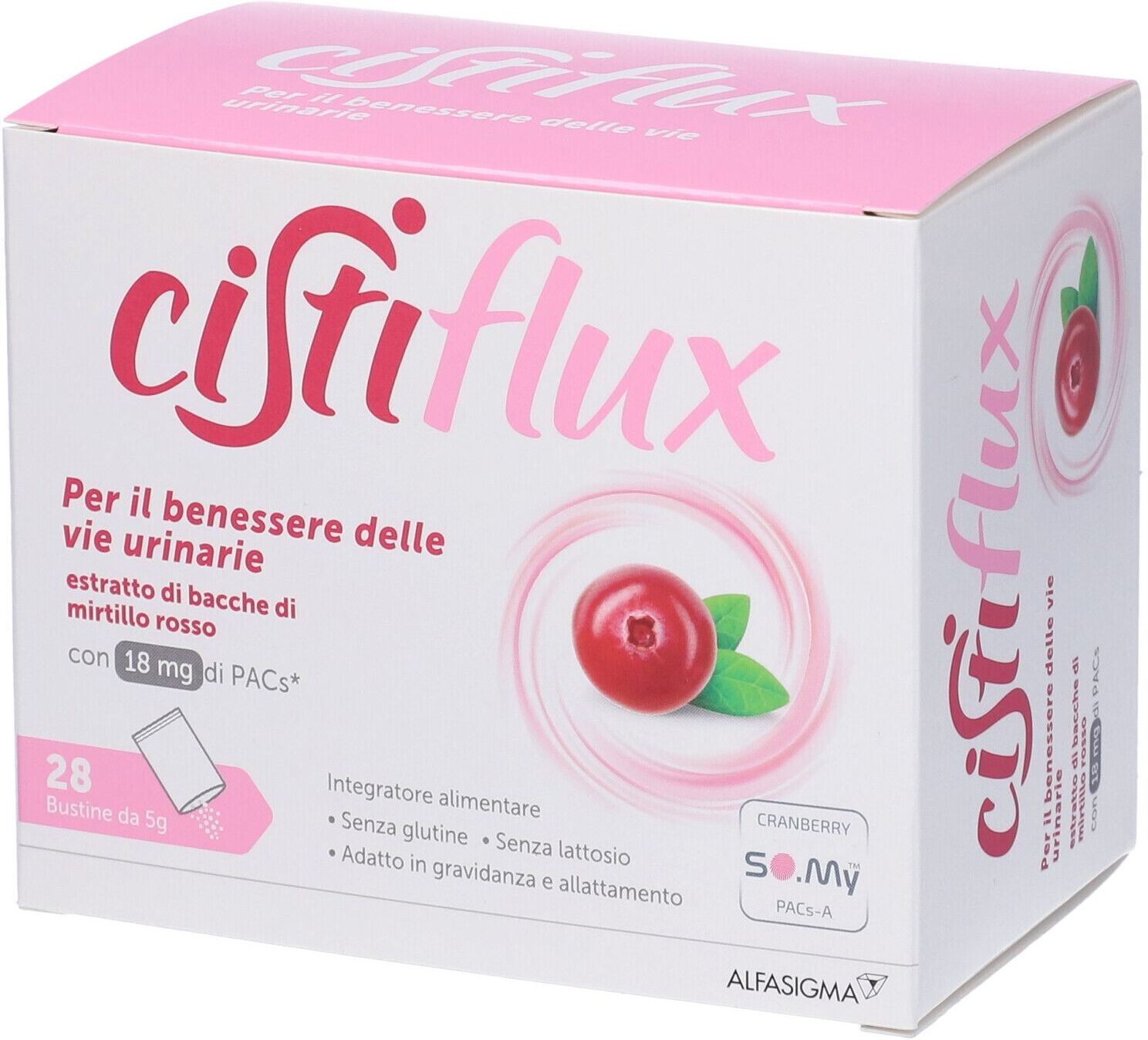 ALFASIGMA SpA Alfasigma Cistiflux A18, Integratore Vie Urinarie, 28 Bustine