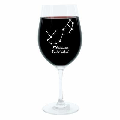 Leonardo Weinglas 400 ml, Motivglas, Sternbild Skorpion, Geschenk, Stimmungsglas mit Gravur, Moodglas, 22 cm