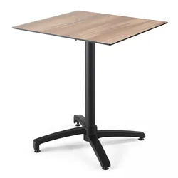 Oviala Business Gartentisch quadratisch (70x70cm) kippbar Eiche dunkel - Oviala