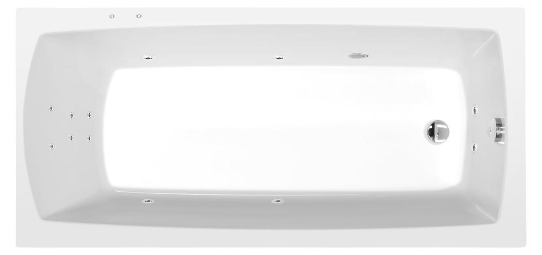 Polysan LILY Whirlpool-Badewanne, 150x70x39cm, Attraction Hydro, Chrom