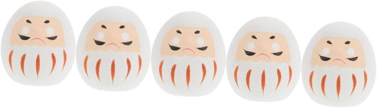 Set van 5 Japanse Keramiek Beeldjes in Klassieke Culturele Stijl - Wit
