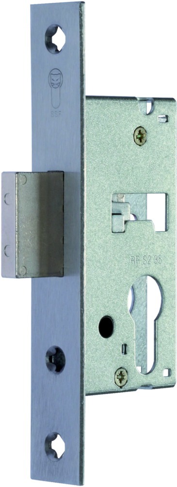 Riegel-Einsteckschloss HELO 02 RSk, Flachstulp, Edelstahl 100907