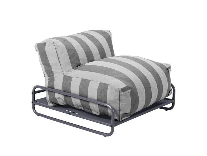 Oviala - Chauffeuse rayée pour salon de jardin modulable avec structure