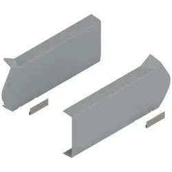 AVENTOS HF Hochfaltklappe, Abdeckkappe groß, glatt, links/rechts, hellgrau/inox-g.