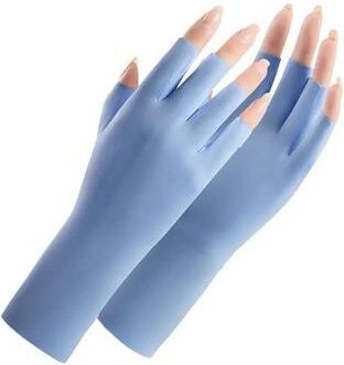 Uplifted Goods UV Protection Gloves For Nail Art Gel Lamp Use And Hand Protection blue