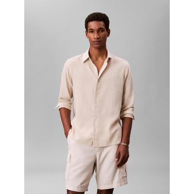 Calvin Klein Jeans "SOLID LINEN CLASSIC" Kentkragen, Regular Fit, Leinen-Viskosemix