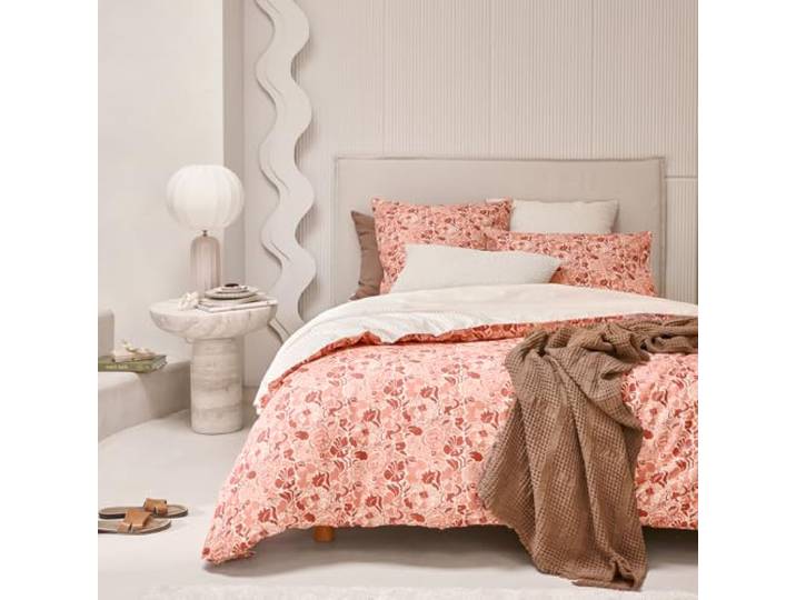 Essix Housse de Couette en Percale de Coton\, 200 x 200 cm\, Gloria\, Rose
