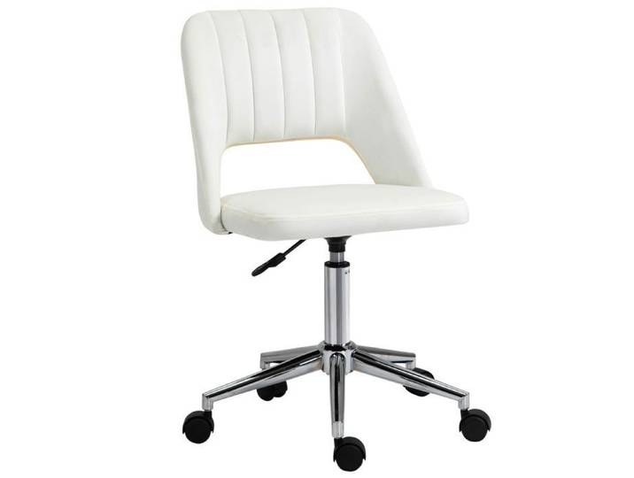 Chaise pivotante beige chaise de bureau de salon réglable en hauteur bureau compact ergonomique
