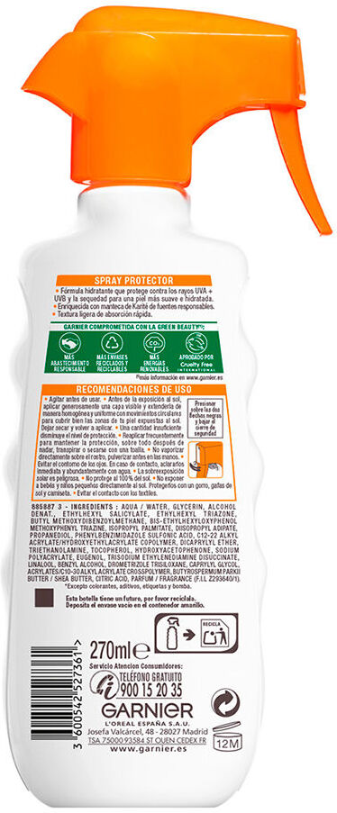 Garnier Hydra 24 Protect spray protecteur visage et corps SPF50+ 270 ml