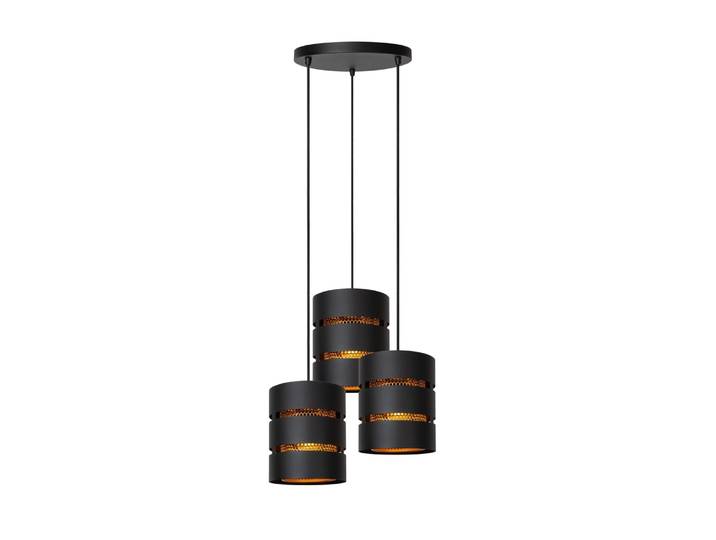 Suspension métal 3 lumières laiton noir 43 cm
