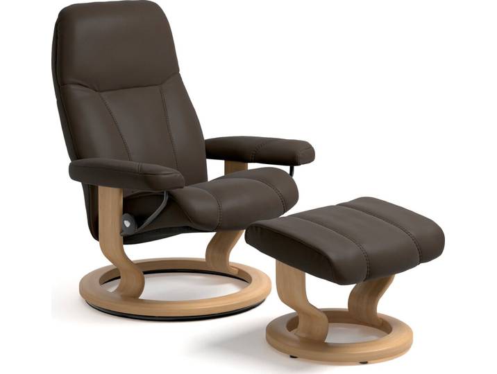 Sessel mit Hocker CONSUL brown