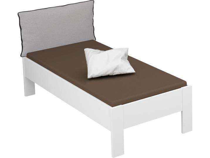 Futonbett RAUCH Aditio , weiß, B:96cm H:107cm L:208cm, Betten, Futonbett, Kopfteil Webstoff mit abgesetztem Keder