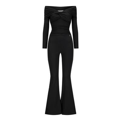 Jumpsuit NICOWA "Nicowa Jumpsuit FIOLIWA", Damen, Gr. 34, schwarz, Overalls Jumpsuit, mit Bardot-Dekolleté