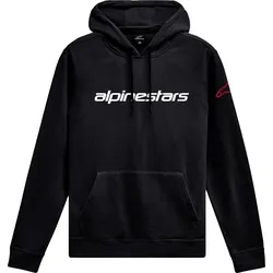 Alpinestars Linear Wordmark V3, Kapuzenpullover - Schwarz/Weiß/Rot - L