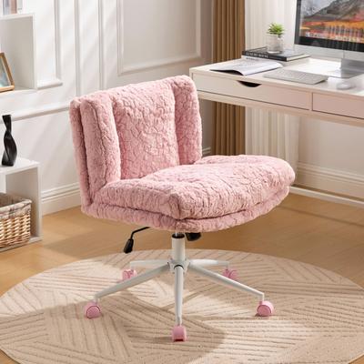 Kodotan sofa Artificial rabbit hair Home Office Chair with Metal Base, Adjustable Desk Chair Swivel Chair