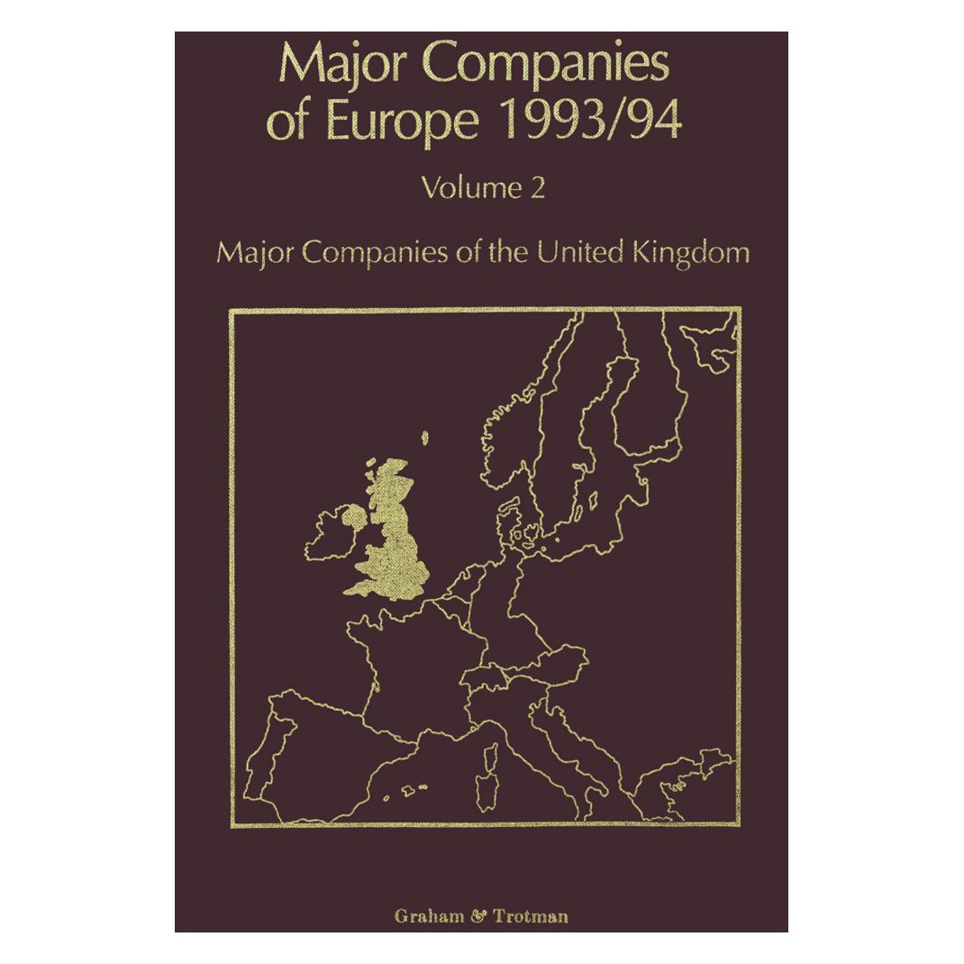 Springer Major Companies of Europe 1993/94 (Englisch, A Wilson, C. P. Wilson, R M Whiteside, R. M. Whiteside, S et al Blackburn, S. Blackburn, S. E. Hörnig) (55560239)