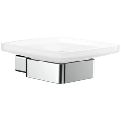 emco loft Seifenhalter, Wandmodell, satiniertes Kristallglas, 053000100, Farbe: Chrom