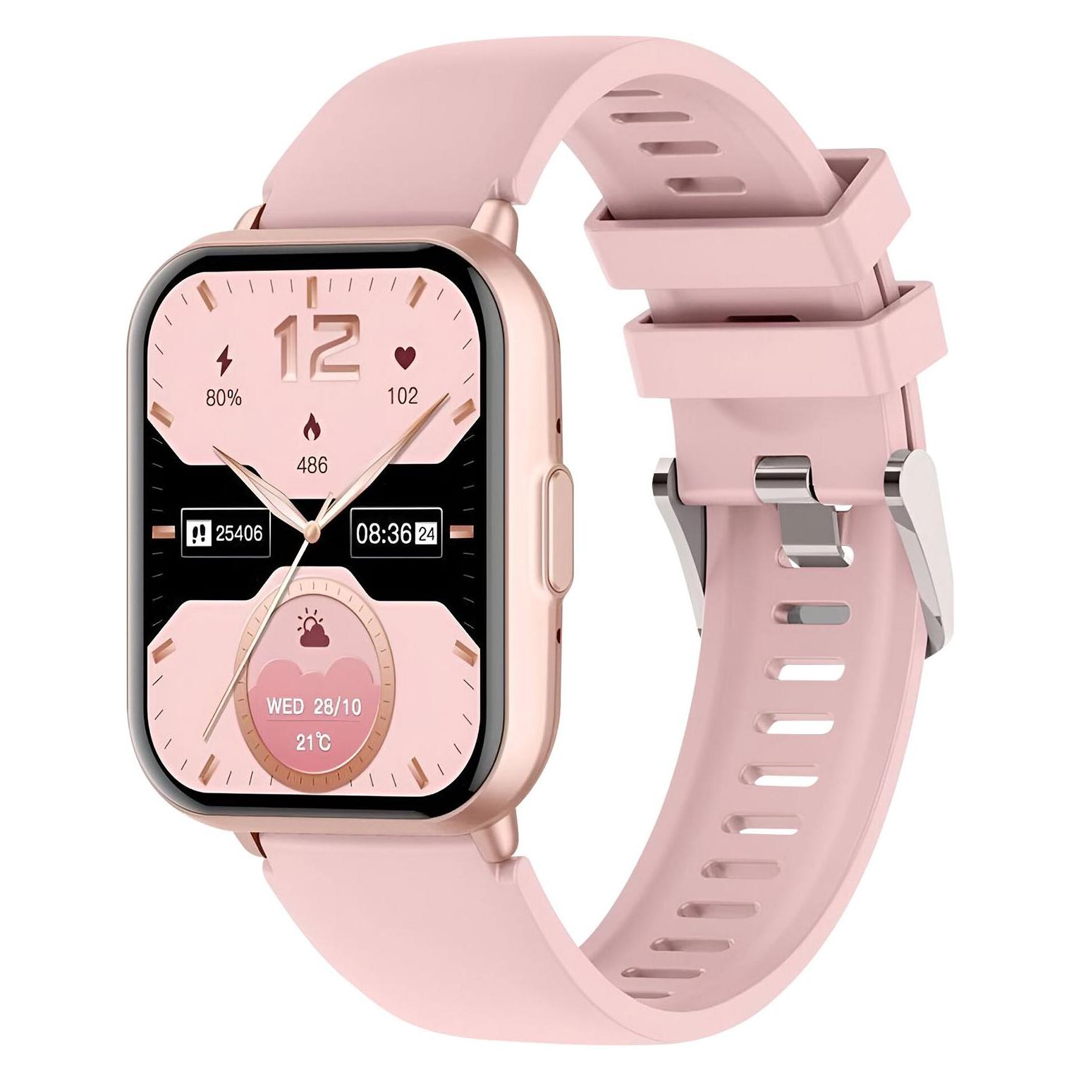 Avizar Smart watches Titmo Smartwach TITMO E-100 (TFT, bluetooth call) pink (46 mm, ohne SIM) (E-100)