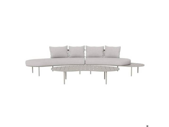 Salon de jardin haricot en aluminium taupe Zion