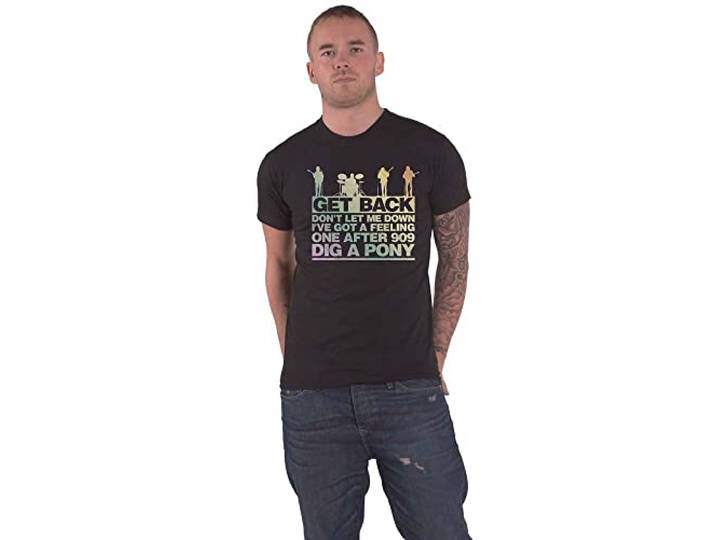 The Beatles T Shirt Let it Be Get Back Gradient nieuw Officieel Zwart S