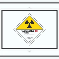HB-Druck Aufkleber radioaktive Stoffe Radioactive Symbol III-GELB A0 (841x1189mm)