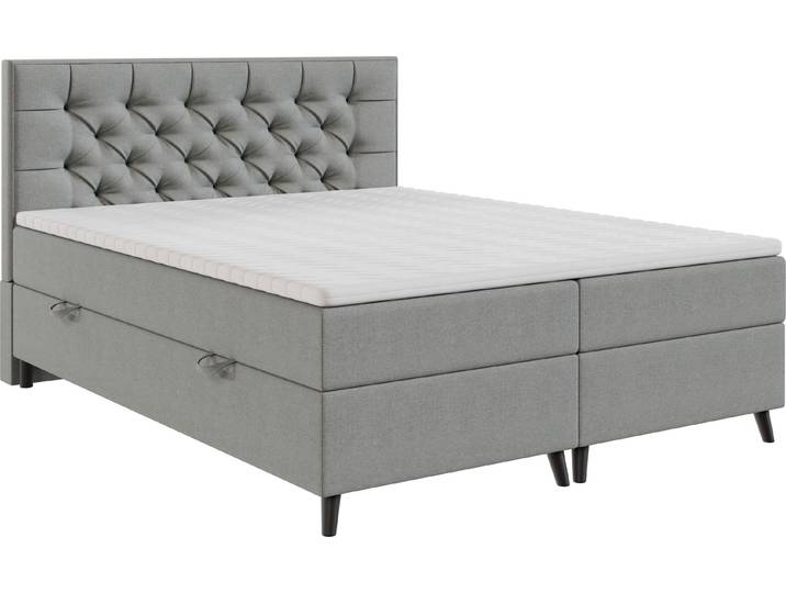 Boxbett FORTE CABO erhältlich in den Breiten 140cm, 160cm & 180cm, inkl. Bettkasten , grau (dunkelgrau), B:184cm L:215cm, Der Bezugsstoff Wind aus der Davis-Kollektion ist ein moderner Strukturstoff mit angenehm weicher Oberfläche. Er kombiniert ansprechendes Design mit hoher Strapazierfähigkeit. Der Stoff ist schwer entflammbar (Zigarettentest bestanden), REACH-zertifiziert und frei von Schadstoffen – ideal für den täglichen Gebrauch., Komplettbetten, erhältlich in verschiedenen Farben