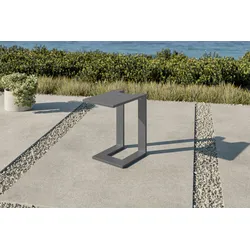 OUTFLEXX Beistelltisch U-Förmig, grau, Aluminium, 50 x 30 cm, wetterfest, robust