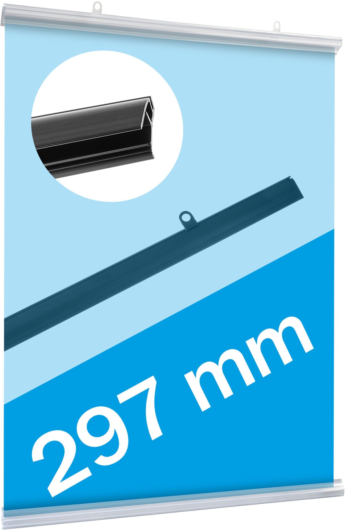 SPRINTIS Profils porte-affiches, plastique, clippants transparent   297 mm