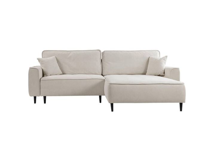 Mid.you Ecksofa, Beige, Holz, Kiefer, Füllung: Polyurethan (PUR),Polyurethan (Pur), Ottomane rechts, L-Form, 263x183 cm, Made in EU, Wohnzimmer, Sofas & Couches, Wohnlandschaften, Ecksofas