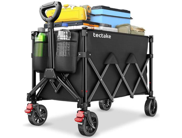 Chariot pliable ROLLRIDER avec poignée télescopique et roues profilées - 150 L