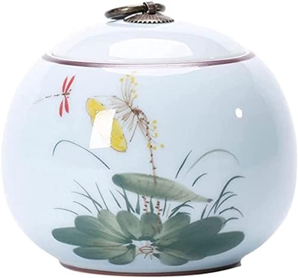 Decoratieve witte keramische urn voor een mini gedenkteken