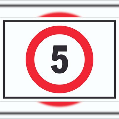 HB-Druck Tempo 5 km/h Geschwindigkeitsbegrenzung Schild Symbol A6 (105x148mm)