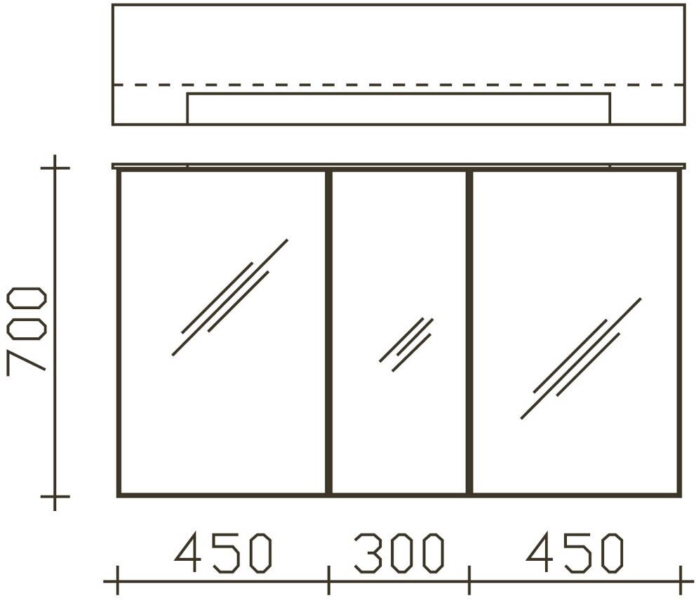 Pelipal Serie 6110 Spiegelschrank 120 cm inkl. LED-Beleuchtung im Kranz