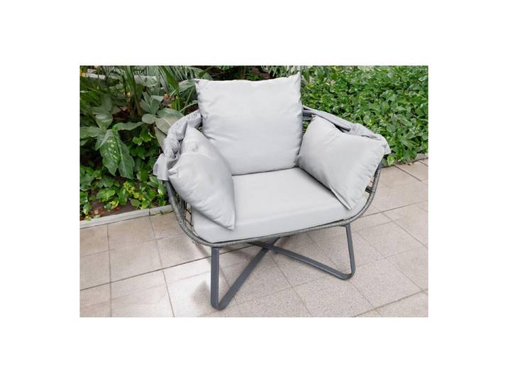 BURI Gartenstuhl Egg Chair Loungesessel 110x156cm mit Dach Sessel Gartensessel Stuhl