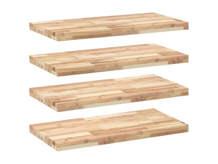 LASWWQMRF Schweberegal 4er Set 100x40x4cm Akazie Massivholz Flexibles Wandboard aus naturbelassenem Echtholz für Wohnzimmer, Schlafzimmer oder Küche. 4 Stück im Set.