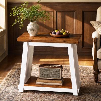 OEM "Solid Wood End Table, Side Table with Storage Shelf, Narrow Bedside Table - 11.81""D x 23.62""W x 23.62""H"