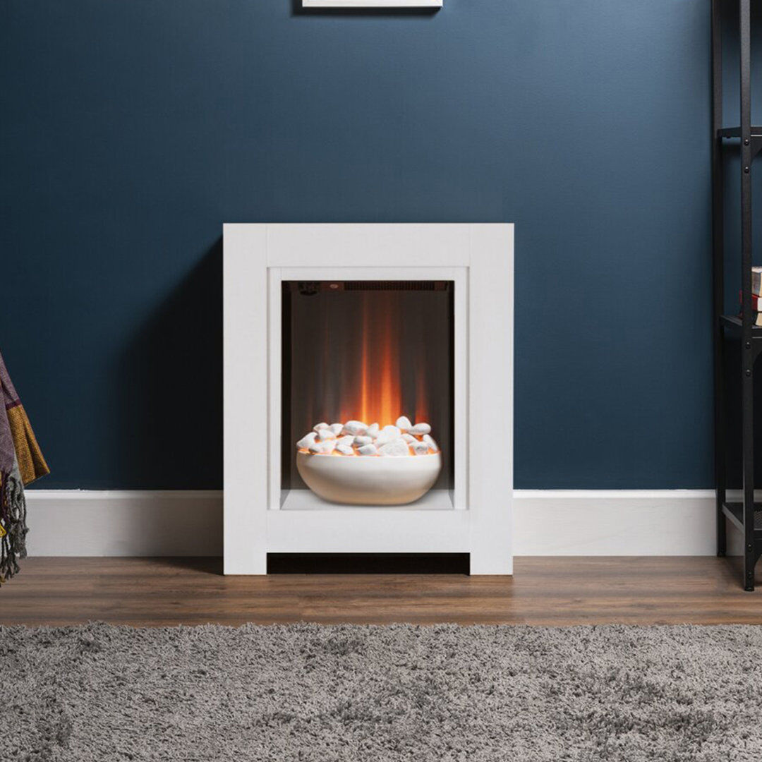 Monet Adam 60 cm W White Electric Fireplace with 6824.28 BTU White 73cm H X 60cm W X 20cm D