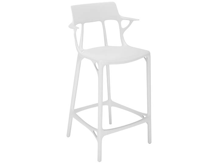Barhocker, Recyceltes Material, Weiß, 55×49×99 cm, Ergonomisch, Modern, Kartell