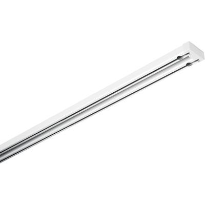 Vorhangschiene GARDINIA "Aluminium-Vorhangschienen Set 2-Lauf", weiß, 1 Stk., 2 läufig, Aluminium, Gardinenstangen, 2-läufig