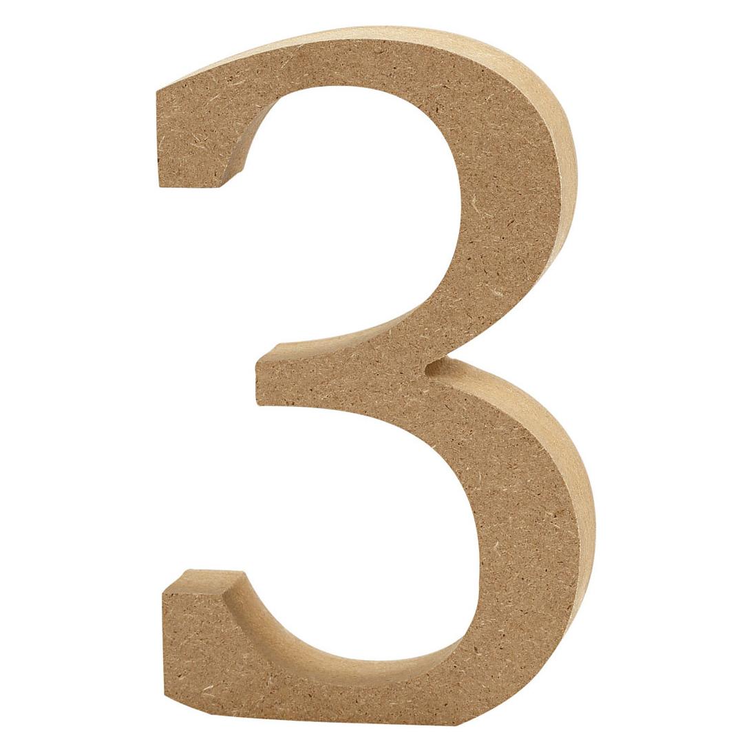 Creativ Company Cijfer 3 MDF 8cm, 1st. (5712854004572)