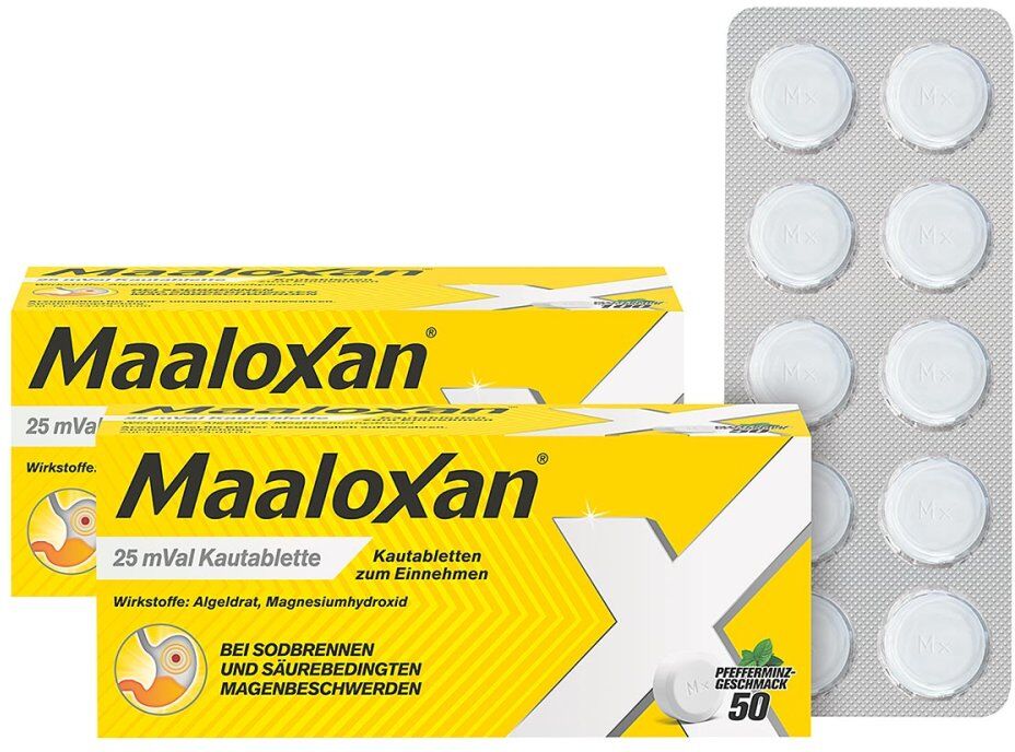 Maaloxan Kautabletten bei Sodbrennen Doppelpack 2x50stk