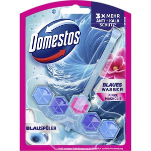Domestos WC-Duftspüler Power 5, Pinke Magnolie, Blauspüler, Einhänger mit Stein