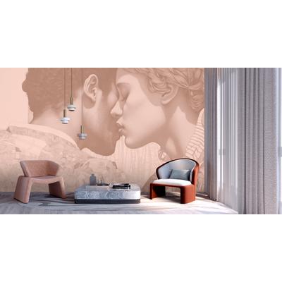 Fototapete LIVING WALLS "Walls by Patel 5 Fototapete Kuss-Porträt", rosa, B:4m H:0m L:2,7m, Vlies, Tapeten, Kuss-Porträt auf 200 g/m² Premium-Vlies