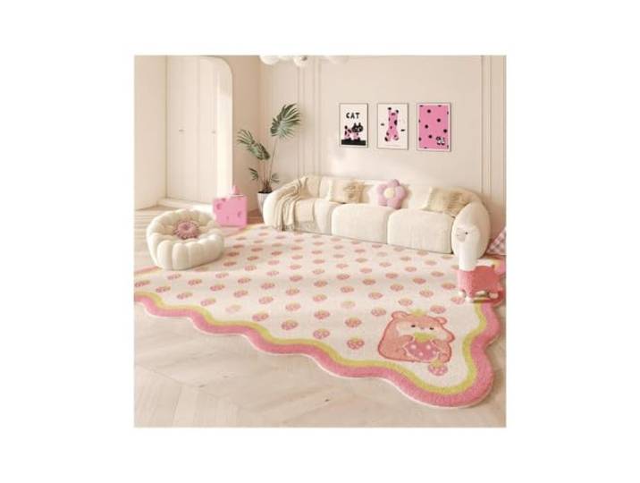 EnxJire Teppiche mit unregelmäßiger Form for das Wohnzimmer Flauschige weiche Kinderteppich-Haushaltsverdickte Bodenmatte(Color8,200x250cm)